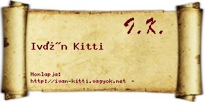 Iván Kitti névjegykártya