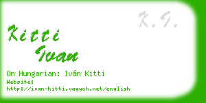 kitti ivan business card